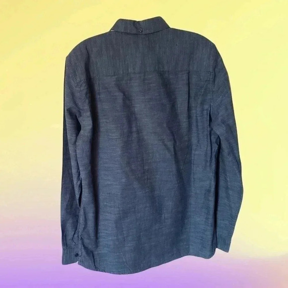 Hurley button up shirt men long sleeve size S blue indigo - Picture 5 of 9